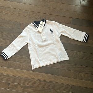 Ralph Lauren Baby. 'Ralph's Tigers' Polo Long Sleeve shirt. White. 24 mo./ NWT